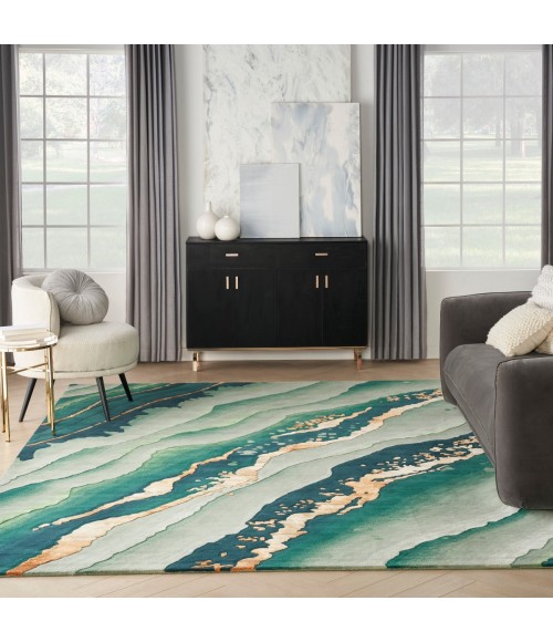 Nourison Prismatic Emerald PRS30 10 ft. X 14 ft. Rect. Rug