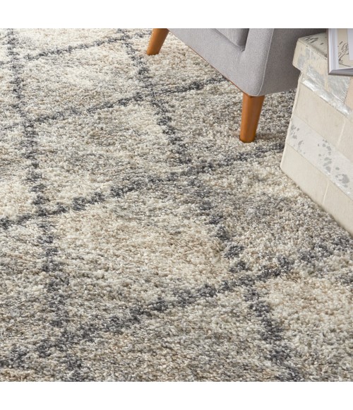 Nourison Oslo Shag Ivory/Grey OSL01 8 ft. X 11 ft. Rect. Rug