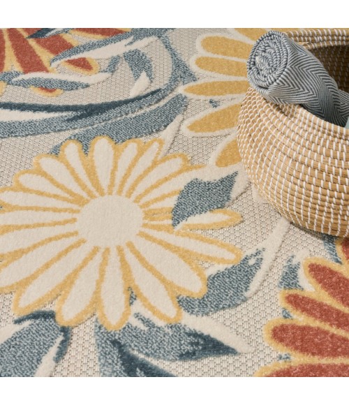 Nourison Aloha Ivory Rose ALH33 3 ft. 6 in. X 5 ft. 6 in. Rect. Rug