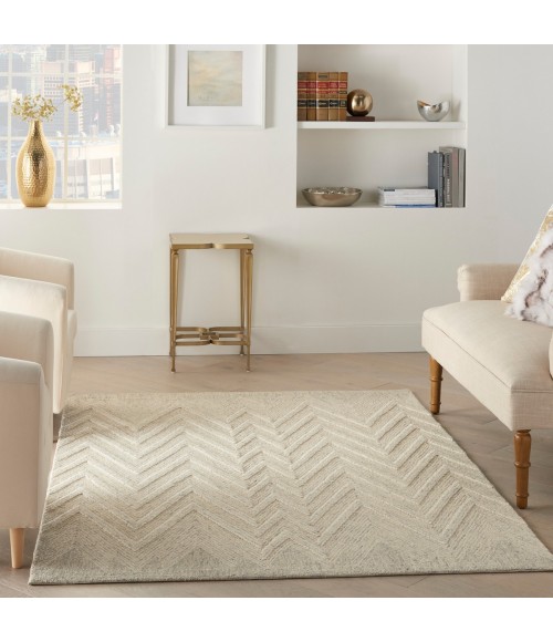 Nourison Interlock Ivory/Grey ITL04 4 ft. X 6 ft. Rect. Rug