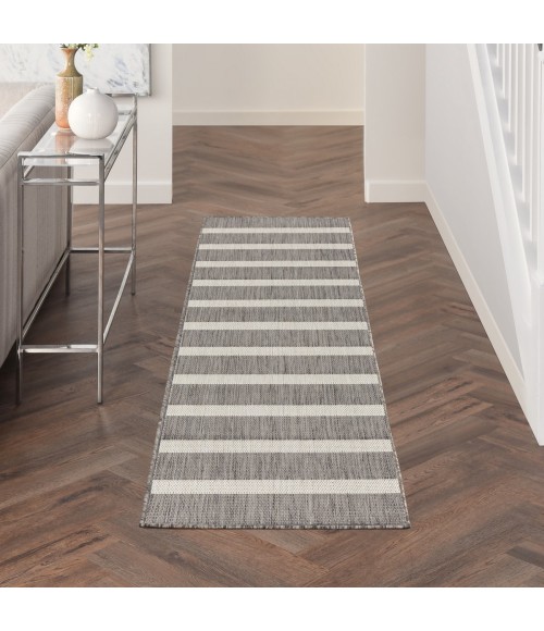 Nourison Positano Charcoal Ivory POS03 2 ft. X 6 ft. Rect. Rug