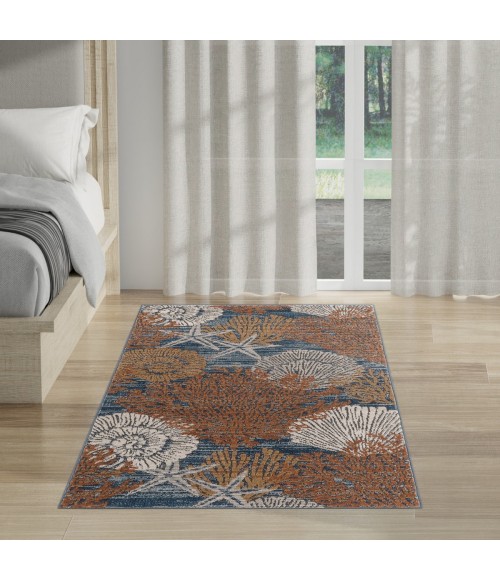 Nourison Pompeii Blue Multicolor PMP04 2 ft. X 3 ft. Rect. Rug