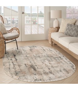 Nourison Concerto Beige Grey CNC01 5 ft. X 8 ft. Oval Rug