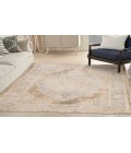 Nourison Astra Machine Washable Beige ASW13 5 ft. 3 in. X 7 ft. Rectangle Rug