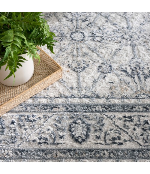 Nourison Dekor Grey Navy DEK03 4 ft. X 6 ft. Rect. Rug