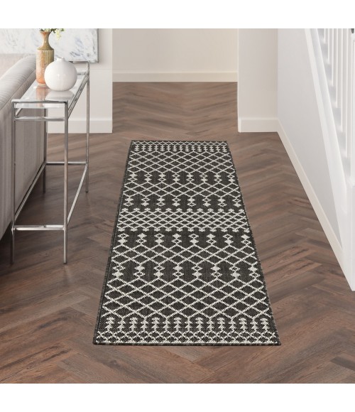 Nourison Positano Black POS02 2 ft. X 6 ft. Rect. Rug