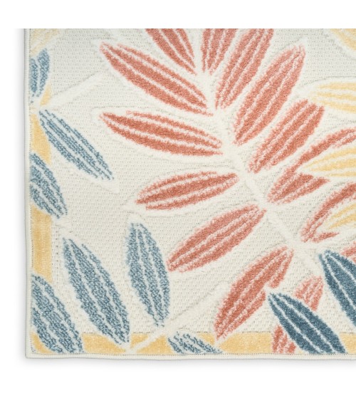 Nourison Aloha Ivory Blue ALH18 5 ft. 3 in. X 7 ft. 5 in. Rect. Rug