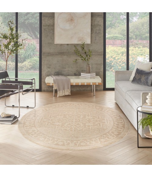 Nourison Tulum Cream TLM05 8 ft. X Round Rug
