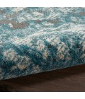 Nourison Maxell Area Rug MAE08 Ivory/Teal 5'3" x round