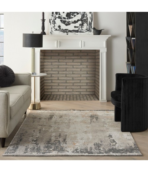 Nourison Ludlow Cream Grey Rug LDW05 5 ft. 3 in. X 7 ft. 3 in. Rect. - Rugs Town Nourison Ludlow Cream Grey LDW05 5 ft. 3 in. X 7 ft. 3 in. Rect. Rug