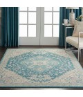Nourison TRANQUIL Area Rug Nourison Tranquil Area Rug TRA07-Ivory/Turquoise