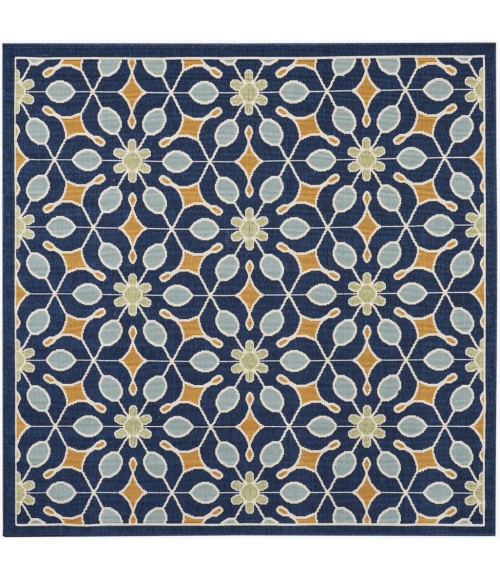 Nourison CARIBBEAN Area Rug Nourison Caribbean Square Area Rug CRB07-Navy
