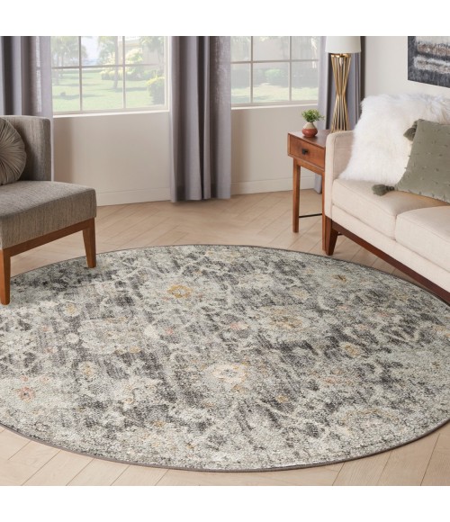 Nourison Oushak Home Charcoal OUS01 7 ft. 10 in. X Round Rug