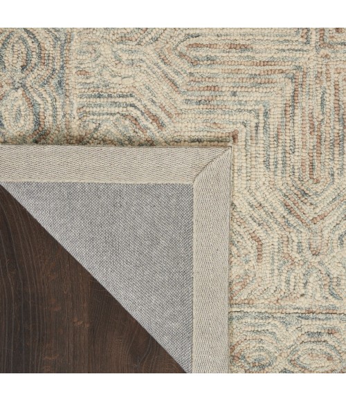 Nourison Interlock Blue Ivory ITL03 5 ft. X 8 ft. Rect. Rug