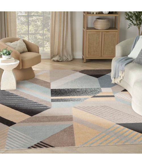Nourison Home Washable Decor Blue Multicolor WSD10 9 ft. X 12 ft. Rectangle Rug