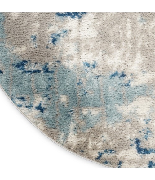 Nourison Concerto Ivory Grey Blue CNC01 3 ft. X 5 ft. Oval Rug