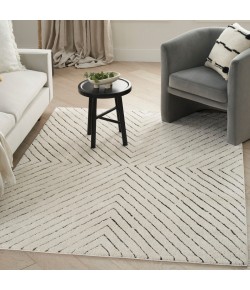 Nourison Cozy Modern Ivory Black CMD01 7 ft. 10 in. X 9 ft. 10 in. Rect. Rug