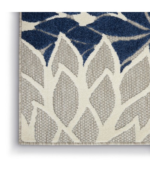 Nourison Aloha Area Rug ALH05 Ivory/Navy 5'3" x 7'5"