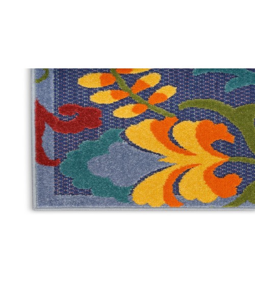 Nourison Aloha Navy Multicolor ALH17 2 ft. X 6 ft. Rectangle Rug