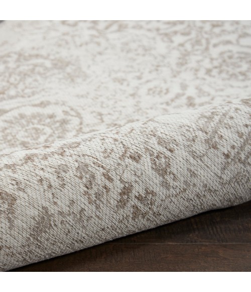 Nourison Damask White DAS06 3 ft. 6 in. x 5 ft. 6 in. Rect. Rug