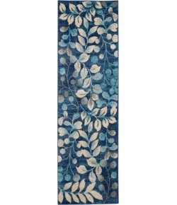 Nourison Tranquil(Traql) - Tra03 Navy Area Rug 2 ft. 3 X 7 ft. 3 Rectangle