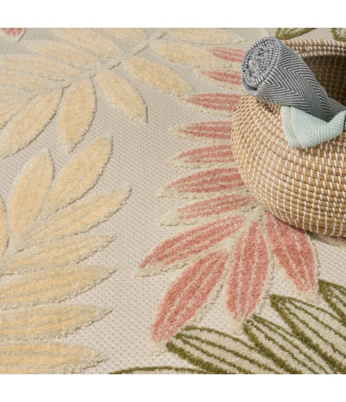 Nourison Aloha Ivory Rose ALH18 5 ft. 3 in. X 7 ft. 5 in. Rect. Rug