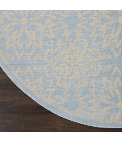 Nourison Jubilant Round Area Rug JUB06-Ivory/Light Blue