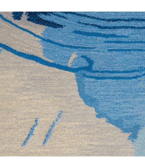 Nourison SYMMETRY Area Rug Nourison Symmetry Area Rug SMM01-Blue/Ivory