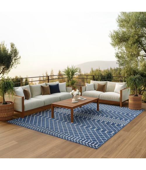 Nourison Positano Navy Blue POS02 8 ft. X 10 ft. Rect. Rug