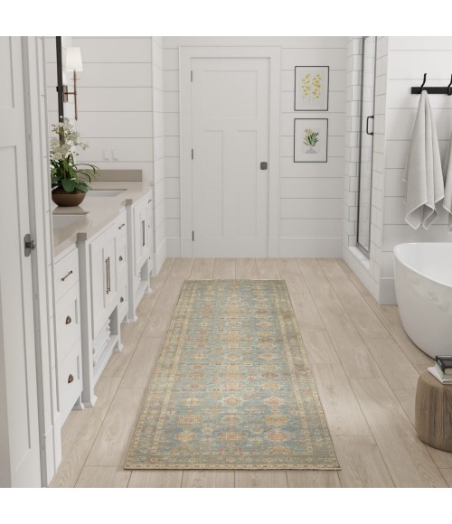 Nourison Vintage Washables Navy Multicolor VWS10 2 ft. 2 in. X 8 ft. Rect. Rug