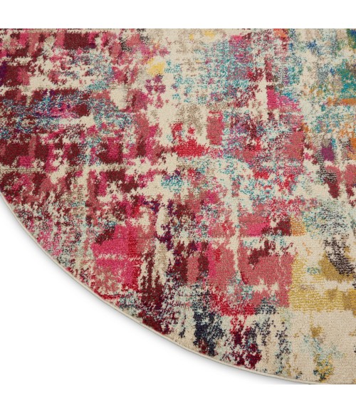 Nourison Celestial Round Area Rug CES13-Pink/Multicolor