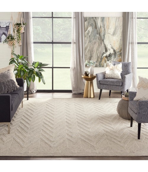 Nourison Interlock Ivory/Grey ITL04 8 ft. X 11 ft. Rect. Rug