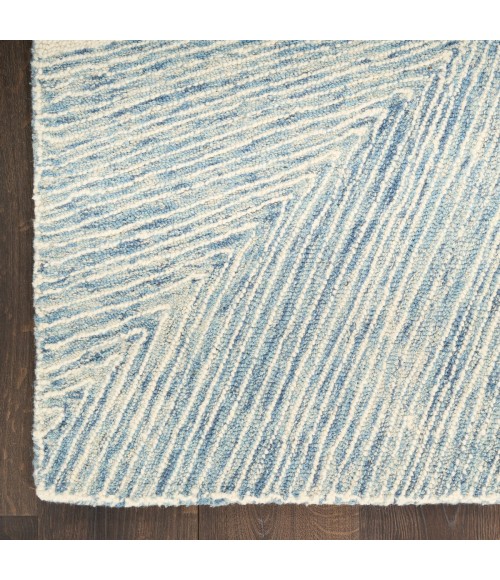 DKNY Pure Angles Ivory Blue ANG01 5 ft. X 7 ft. Rect. Rug