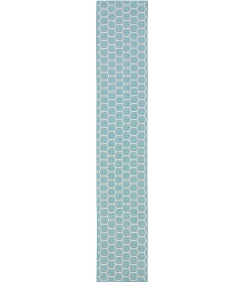 Nourison Reversible Indoor Outdoor Aqua RVB01 2 ft. 2 in. X 12 ft. Rect. Rug