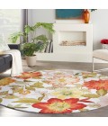 Nourison FANTASY Area Rug Nourison Fantasy Round Area Rug FA18-Ivory