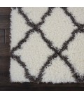 Nourison Ultra Plush Shag Runner Area Rug ULP02-Ivory/Charcoal