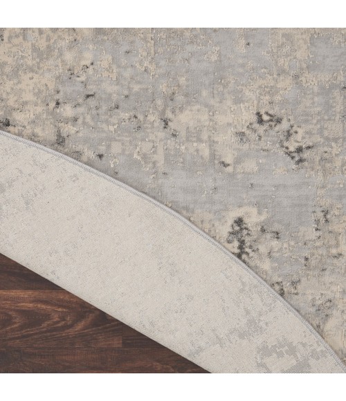 Nourison Rustic Textures Area Rug RUS07 Grey/Beige 7'10" Round