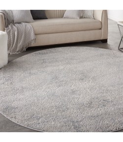 Nourison Rustic Textures - Rus09 Ivory Light Blue Area Rug 7 ft. 10 in. Round