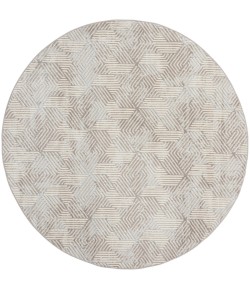 Nourison Home Grafix GRF39 Grey 8 ft. Round Area Rug