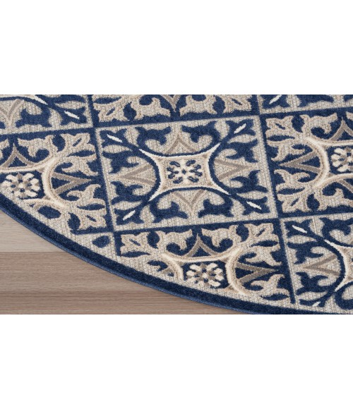 Nourison Aloha Blue ALH34 7’10” Round Rug
