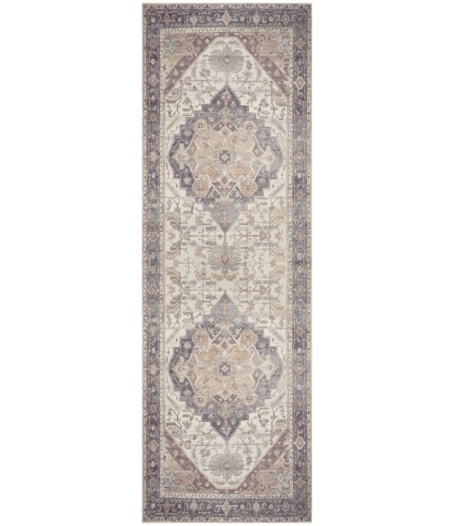 Nourison Vintage Washables Ivory Purple VWS13 2 ft. X 6 ft. Rect. Rug