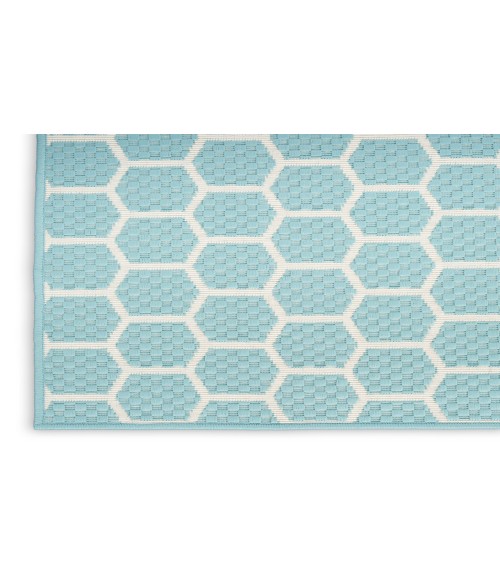 Nourison Reversible Indoor Outdoor Aqua RVB01 8 ft. X 10 ft. Rectangle Rug