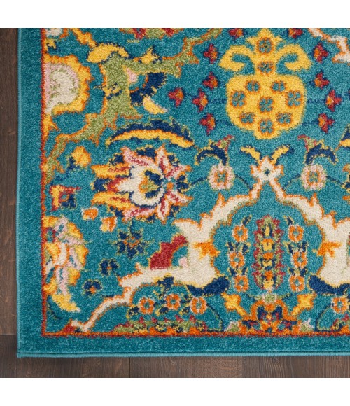 Nourison Allur Area Rug ALR03-Turquoise Ivory