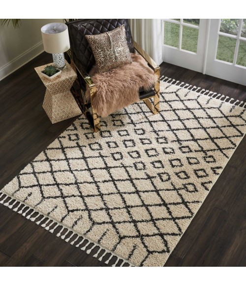 Nourison Moroccan Shag Area Rug MRS01-Cream