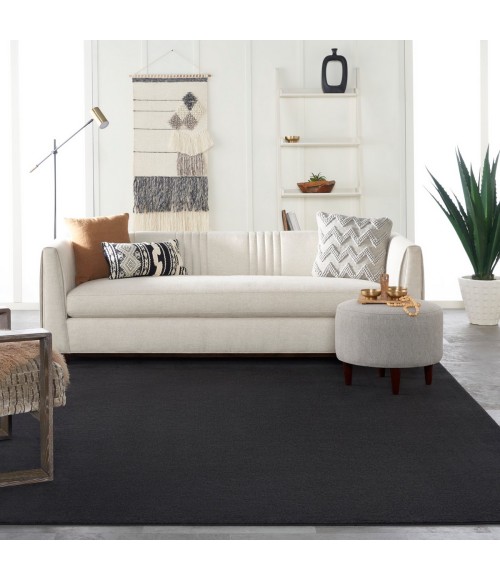 Nourison Essentials Area Rug Nourison Nourison Essentials Black Area Rug NRE01 Black 10' x 14'
