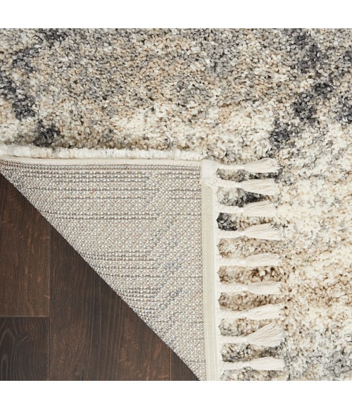 Nourison Scandinavian Shag Ivory/Grey SCN01 7 ft. 10 in. X 10 ft. 6 in. Rect. Rug