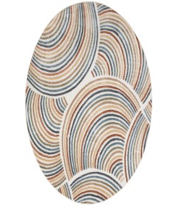 Nourison Astra Machine Washable Ivory Multicolor ASW08 4 ft. Round Rug