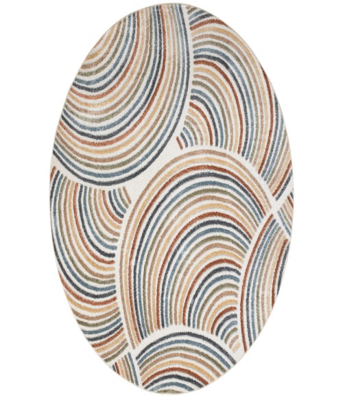 Nourison Astra Machine Washable Ivory Multicolor Rug ASW08 4 ft. Round - Rugs Town Nourison Astra Machine Washable Ivory Multicolor ASW08 4 ft. Round Rug