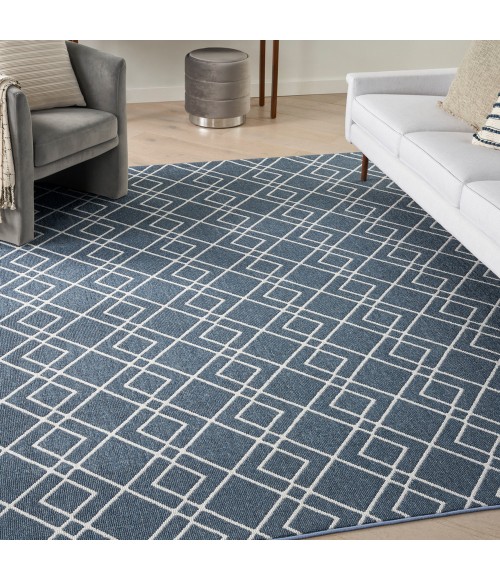 Nourison Modern Lines Area Rug Nourison Modern Lines Area Rug MOL01 Denim
