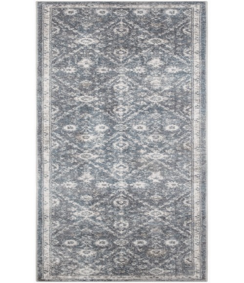 Nourison Astra Machine Washable Dark Blue ASW16 2 ft. 2 in. X 8 ft. Rectangle Rug